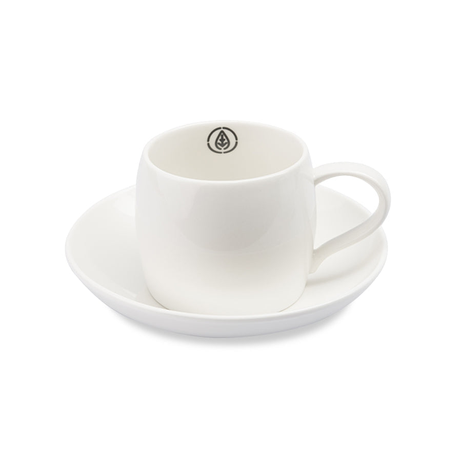 Dual Teacup & Saucer White