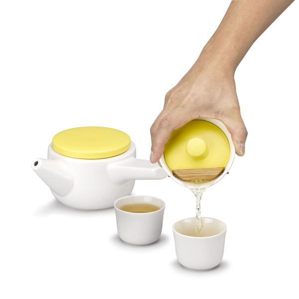 Evo Song Tea Set Black Body - Yellow Lid