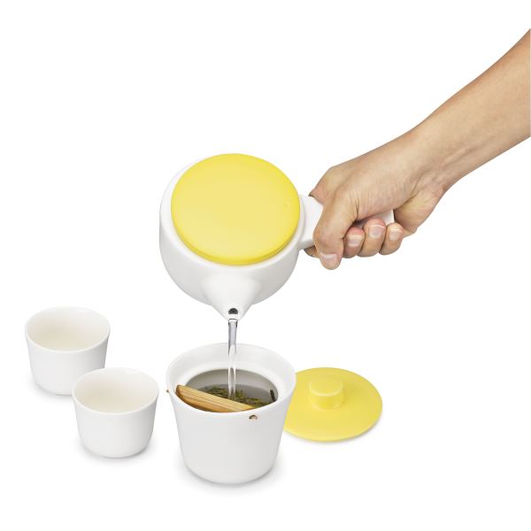 Evo Song Tea Set Black Body - Yellow Lid